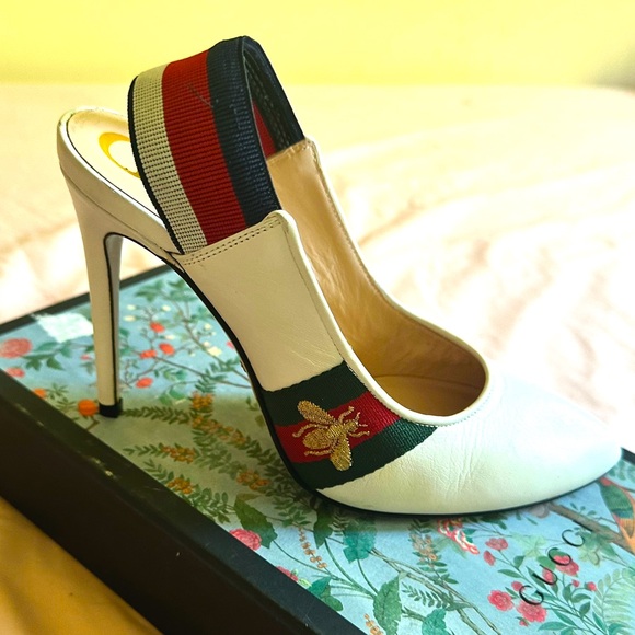Gucci white slingback leather pumps. Worn once (indoors!) - Picture 11 of 13